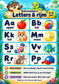 Letters & rijm voor 4–6 jaar, waterbestendige A3-badposter