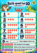 Tel & speel tot 10 voor 4–6 jaar, waterbestendige A3-badposter